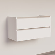 Trendline basic onderkast met greeplijst aluminium 100 Mat Wit