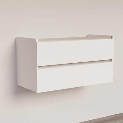 Trendline basic onderkast met greeplijst aluminium 100 Mat Wit
