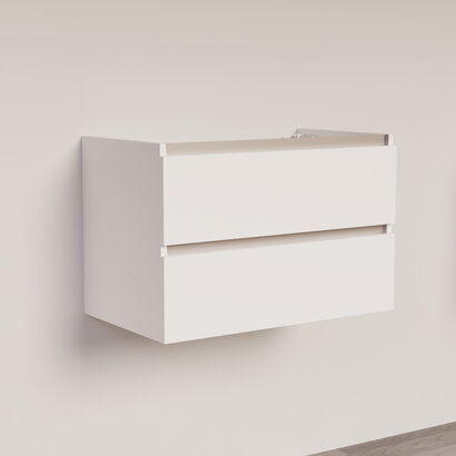 Trendline basic onderkast met greeplijst aluminium 80 Mat Wit