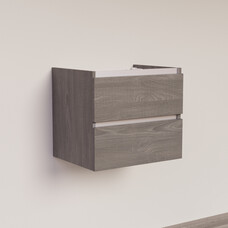Trendline basic onderkast met greeplijst aluminium  60 Silver Oak