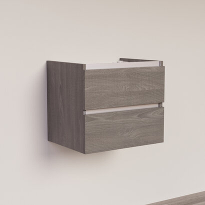 Trendline basic onderkast met greeplijst aluminium  60 Silver Oak