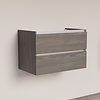 Trendline basic onderkast met greeplijst aluminium 80 Silver Oak