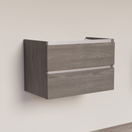 Trendline basic onderkast met greeplijst aluminium 80 Silver Oak