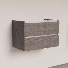 Trendline basic onderkast met greeplijst aluminium 80 Silver Oak