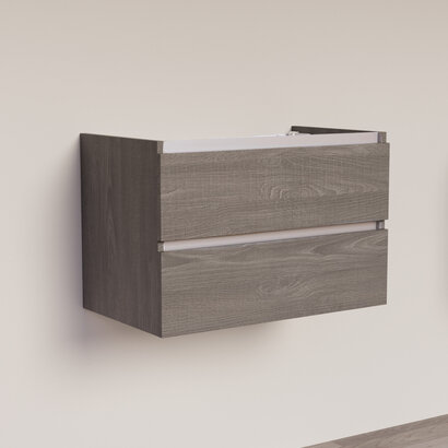 Trendline basic onderkast met greeplijst aluminium 80 Silver Oak