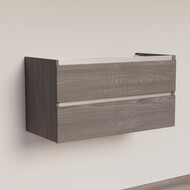 Trendline basic onderkast met greeplijst aluminium 100 Silver Oak