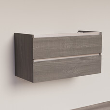 Trendline basic onderkast met greeplijst aluminium 100 Silver Oak