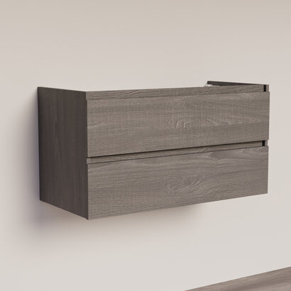 Trendline basic onderkast met greeplijst in korpus kleur 100 Silver Oak