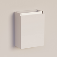 Trendline basic fonteinkast met greeplijst aluminium Hoogglans Wit