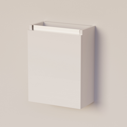 Trendline basic fonteinkast met greeplijst aluminium Hoogglans Wit