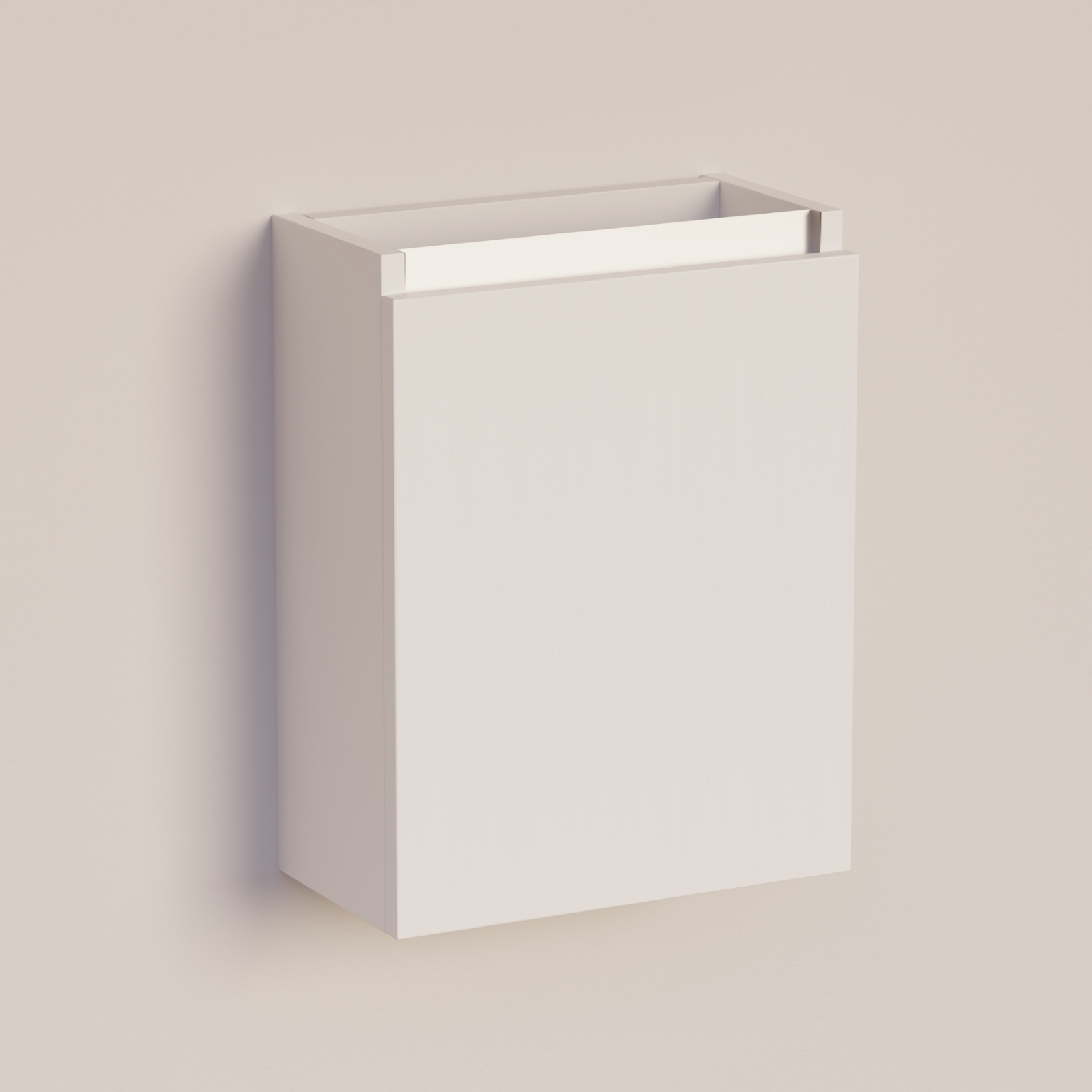 Trendline basic fonteinkast met greeplijst Aluminium Mat Wit