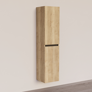 Trendline basic kolomkast met greeplijst Mat Zwart Natural Oak