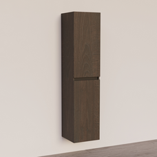 Trendline basic kolomkast met greeplijst Mat Zwart Brown Oak