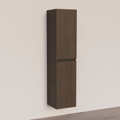 Trendline basic kolomkast met greeplijst Mat Zwart Brown Oak