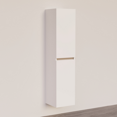 Trendline basic kolomkast met greeplijst aluminium Hoogglans Wit