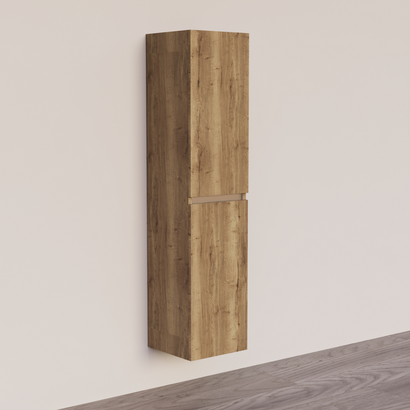Trendline basic kolomkast met greeplijst aluminium Tabak Oak