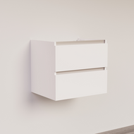 Trendline basic onderkast met greeplijst aluminium 60 Hoogglans Wit