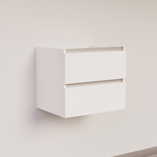 Trendline basic onderkast met greeplijst aluminium 60 Hoogglans Wit