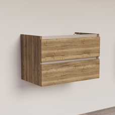 Trendline basic onderkast met greeplijst aluminium 80 Tabak Oak