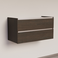 Trendline basic onderkast met greeplijst aluminium 100 Brown Oak