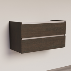 Trendline basic onderkast met greeplijst aluminium 100 Brown Oak