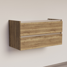 Trendline basic onderkast met greeplijst aluminium 100 Tabak Oak
