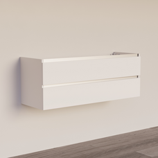 Trendline basic onderkast met greeplijst aluminium 140 Hoogglans Wit