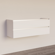 Trendline basic onderkast met greeplijst aluminium 140 Mat Wit