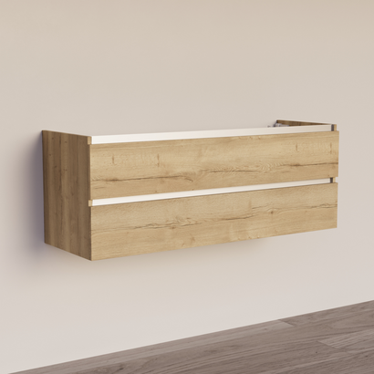 Trendline basic onderkast met greeplijst aluminium 140 Natural Oak