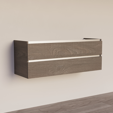 Trendline basic onderkast met greeplijst aluminium 140 Silver Oak