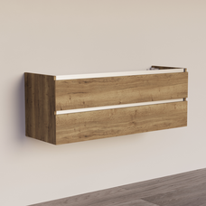 Trendline basic onderkast met greeplijst aluminium 140 Tabak Oak