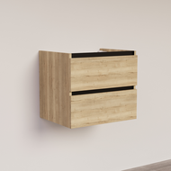 Trendline basic onderkast met greeplijst Mat Zwart 60 Natural Oak