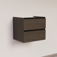 Trendline basic onderkast met greeplijst Mat Zwart 60 Brown Oak