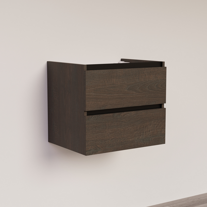 Trendline basic onderkast met greeplijst Mat Zwart 60 Brown Oak