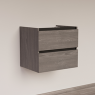 Trendline basic onderkast met greeplijst Mat Zwart 60 Silver Oak