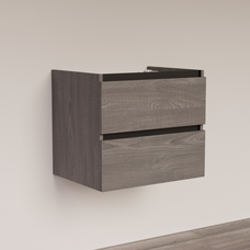 Trendline basic onderkast met greeplijst Mat Zwart 60 Silver Oak