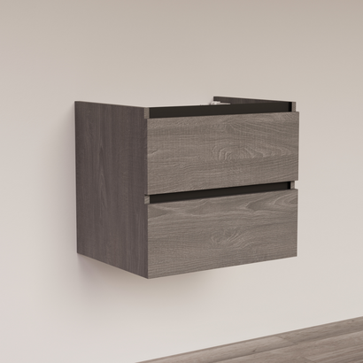 Trendline basic onderkast met greeplijst Mat Zwart 60 Silver Oak