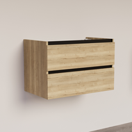 Trendline basic onderkast met greeplijst Mat Zwart 80 Natural Oak