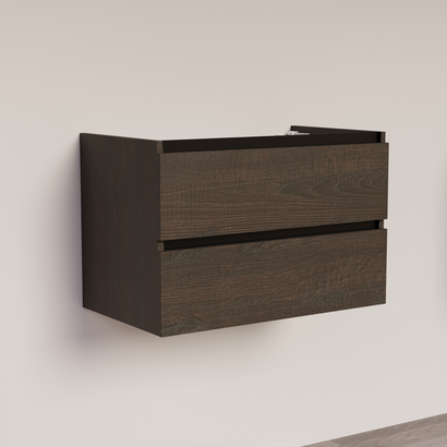 Trendline basic onderkast met greeplijst Mat Zwart 80 Brown Oak