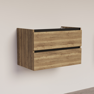 Trendline basic onderkast met greeplijst Mat Zwart 80 Tabak Oak
