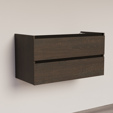 Trendline basic onderkast met greeplijst Mat Zwart 100 Brown Oak