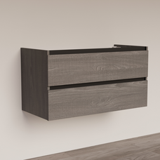 Trendline basic onderkast met greeplijst Mat Zwart 100 Silver Oak