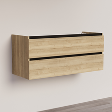 Trendline basic onderkast met greeplijst Mat Zwart 120 Natural Oak