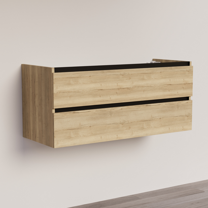 Trendline basic onderkast met greeplijst Mat Zwart 120 Natural Oak