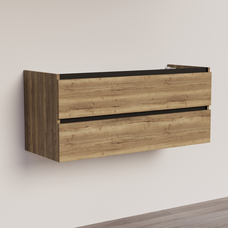 Trendline basic onderkast met greeplijst Mat Zwart 120 Tabak Oak