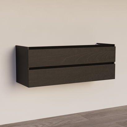 Trendline basic onderkast met greeplijst Mat Zwart 140 Black Oak