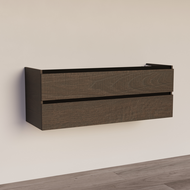 Trendline basic onderkast met greeplijst Mat Zwart 140 Brown Oak
