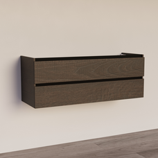 Trendline basic onderkast met greeplijst Mat Zwart 140 Brown Oak