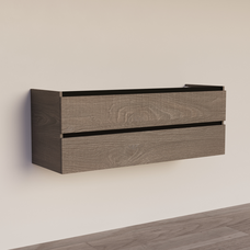 Trendline basic onderkast met greeplijst Mat Zwart 140 Silver Oak