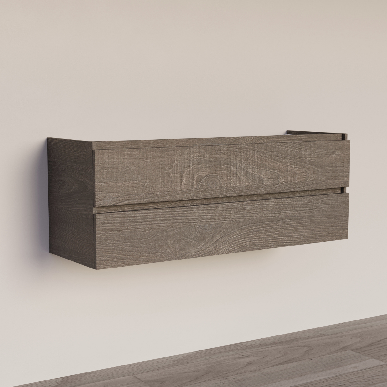 Trendline basic onderkast met greeplijst in korpus kleur 140 Silver Oak
